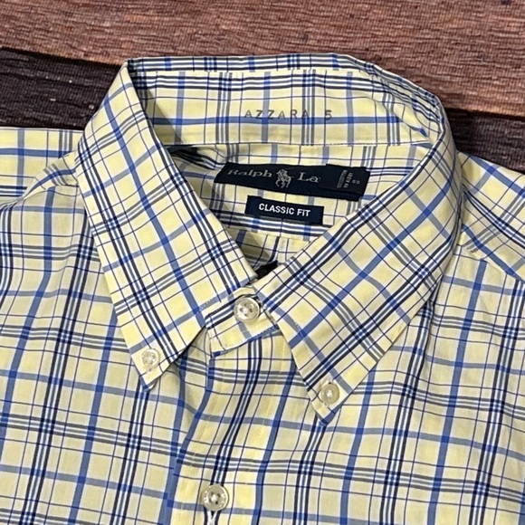 Polo Ralph Lauren Shirt Plaid Long Sleeve Button Down Yellow Shirt Mens - Picture 3 of 6